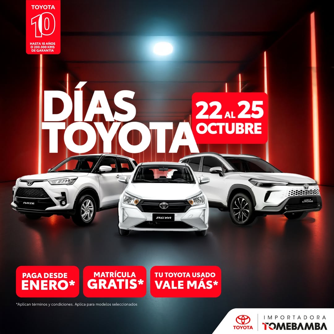 Días Toyota: del 22 al 25 de octubre en Importadora Tomebamba